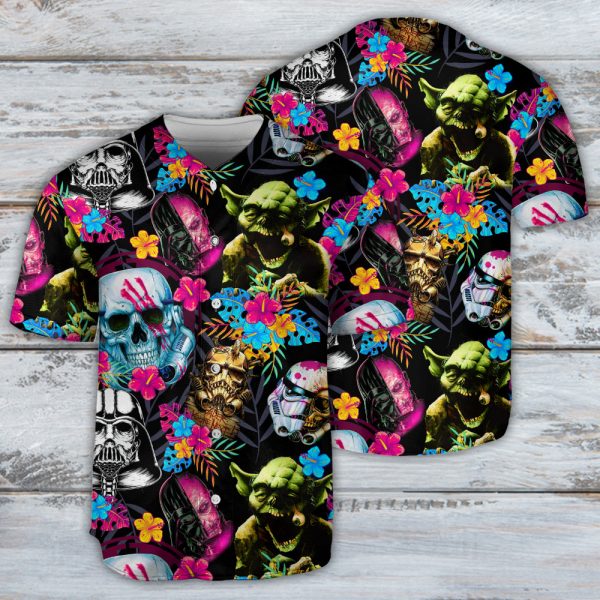 Halloween Starwars Horror Summer Tropical Baseball Jersey For Men and Women Jezsport.com