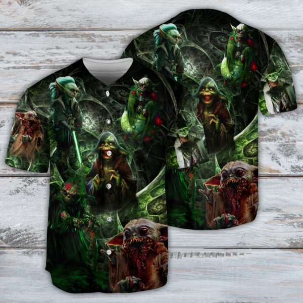 Halloween Starwars Yoda Creepy Baseball Jersey For Men and Women Jezsport.com