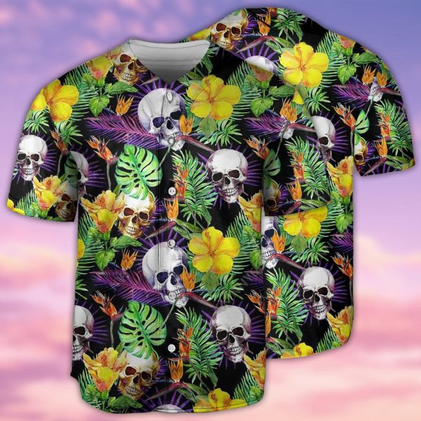 Skull Tropical Love Life Baseball Jersey For Men and Women Jezsport.com