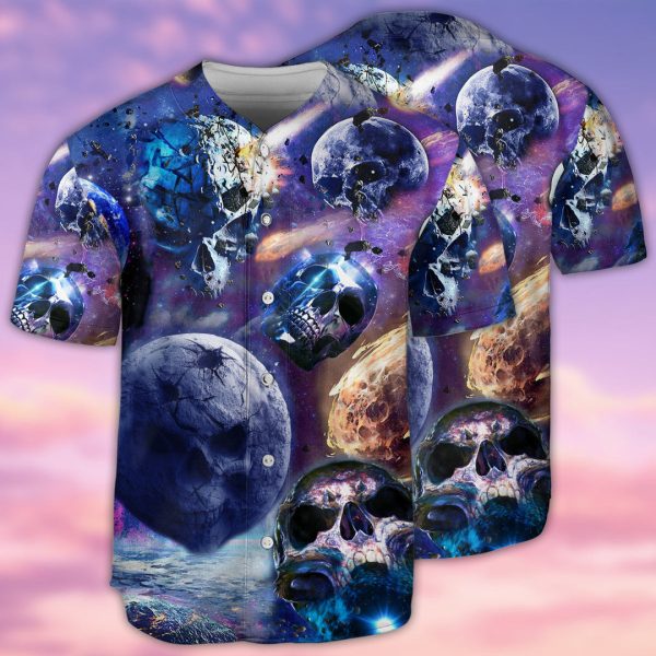 Skull Planet Galaxy Baseball Jersey For Men and Women Jezsport.com