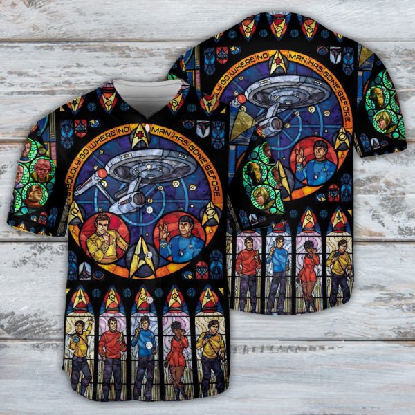 Star Trek Stained Glass Baseball Jersey For Men and Women Jezsport.com