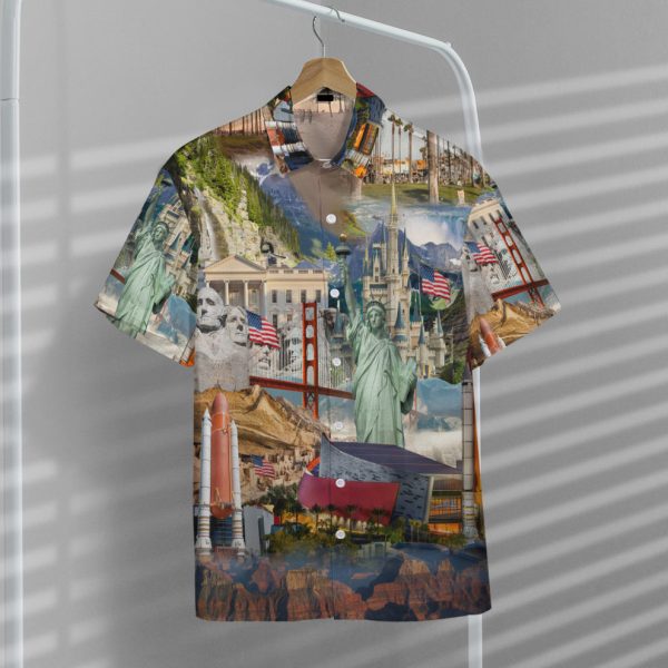 3D America Famous Landmarks Hawaiian Shirt, Summer Shirt For Men and Women Jezsport.com