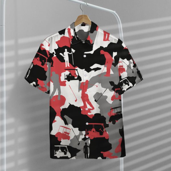 3D Red And White Camouflage Golf Hawaii Shirt, Summer Shirt For Men and Women Jezsport.com