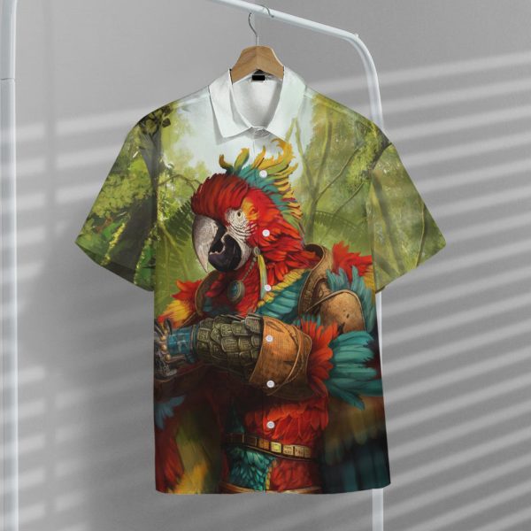 3D Majestic Parrot Warrior Hawaii Shirt, Summer Shirt For Men and Women Jezsport.com