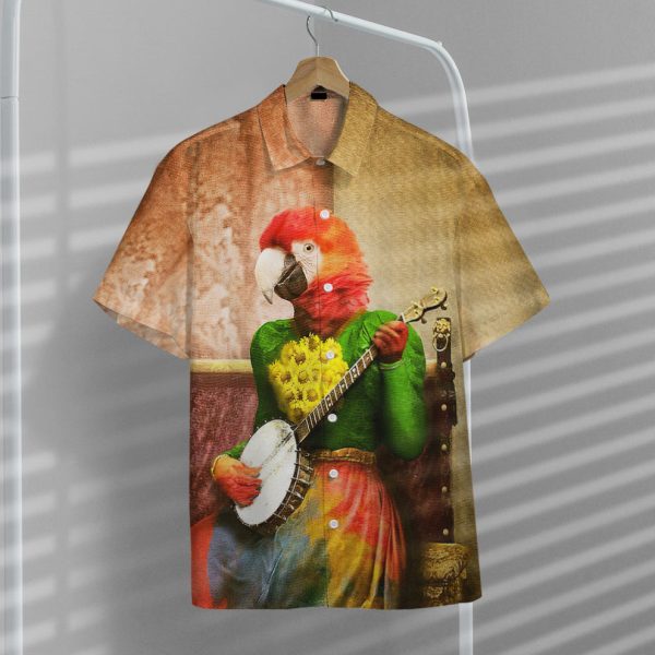 3D Banjo Parrot Plucks A Pretty Tune Hawaii Shirt, Summer Shirt For Men and Women Jezsport.com