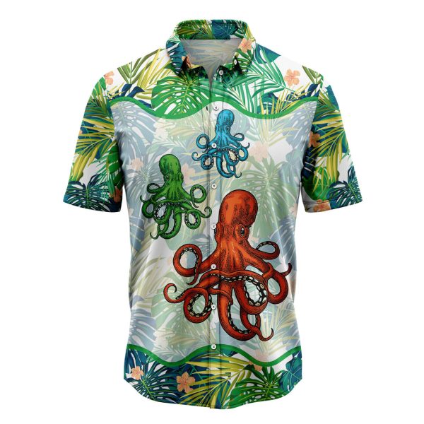 Octopus Green Tropical Hawaiian Shirt, Summer Shirt For Men and Women Jezsport.com