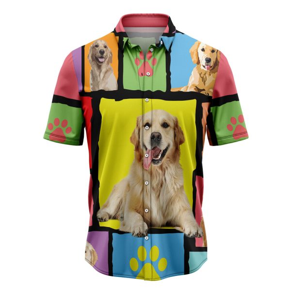 Golden Retriever Colorful Pieces Hawaiian Shirt, Summer Shirt For Men and Women Jezsport.com