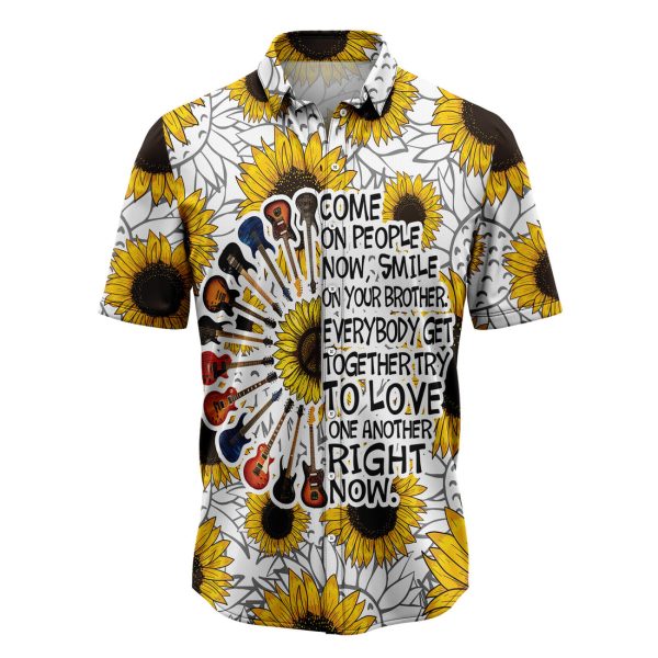 Guitar and Sunflower Hippie Hawaiian Shirt, Summer Shirt For Men and Women Jezsport.com