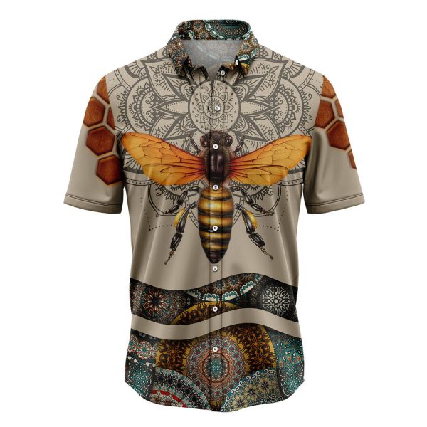 Mandala Bee Hawaiian Shirt, Summer Shirt For Men and Women Jezsport.com