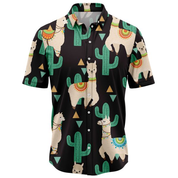 Llama Cactus Pattern Hawaiian Shirt, Summer Shirt For Men and Women Jezsport.com