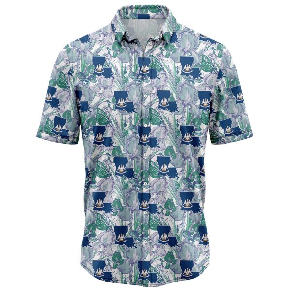 Louisiana Iris Hawaiian Shirt, Summer Shirt For Men and Women Jezsport.com