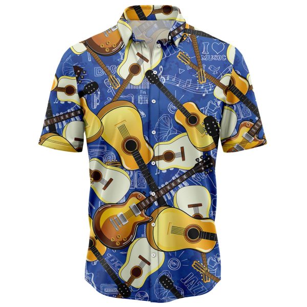 Guitar Music Pattern Hawaiian Shirt, Summer Shirt For Men and Women Jezsport.com