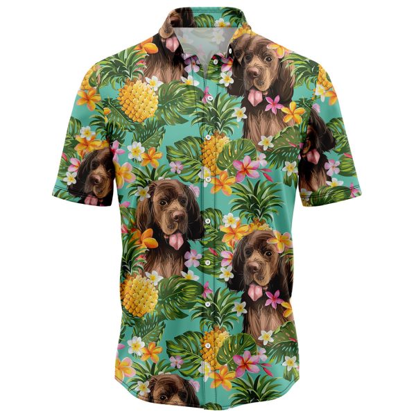 Tropical Pineapple Sussex Spaniel Hawaiian Shirt, Summer Shirt For Men and Women Jezsport.com