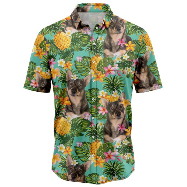 Tropical Pineapple Swedish Vallhund Hawaiian Shirt, Summer Shirt For Men and Women Jezsport.com