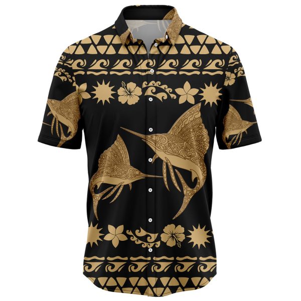 Marlin Fish Tribal Pattern Hawaiian Shirt, Summer Shirt For Men and Women Jezsport.com