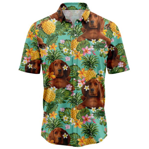 Tropical Pineapple Redbone Coonhound Hawaiian Shirt, Summer Shirt For Men and Women Jezsport.com