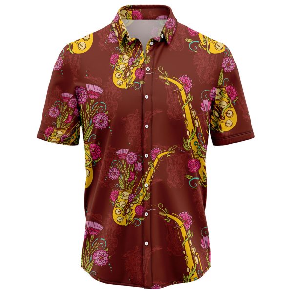 Saxophone Flower Hawaiian Shirt, Summer Shirt For Men and Women Jezsport.com