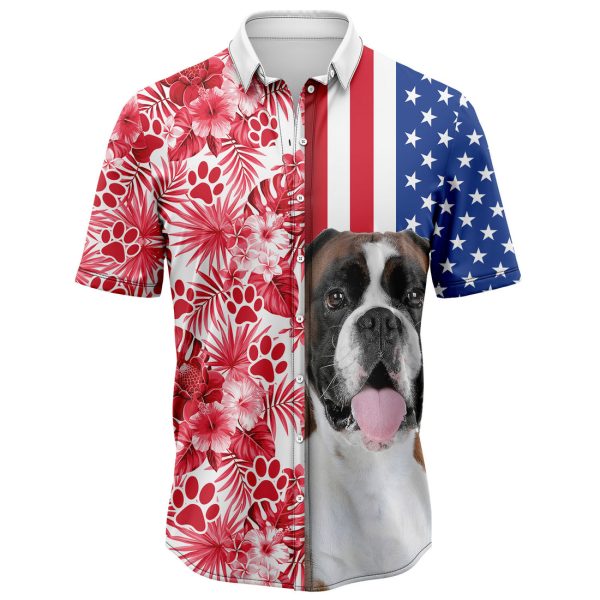 Boxer USA and Tropical Hawaiian Shirt, Summer Shirt For Men and Women Jezsport.com