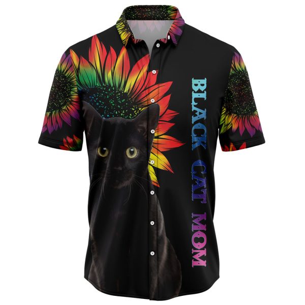 Black Cat Mom Hawaiian Shirt, Summer Shirt For Men and Women Jezsport.com