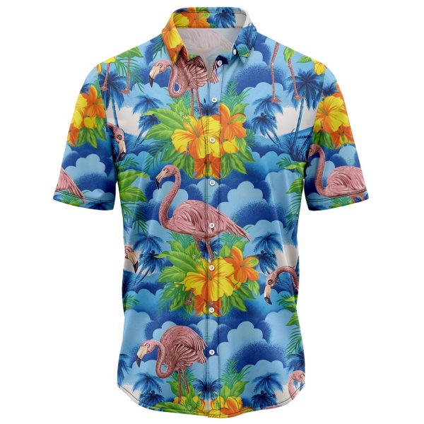 Flamingo Blue Hawaiian Vintage Hawaiian Shirt, Summer Shirt For Men and Women Jezsport.com