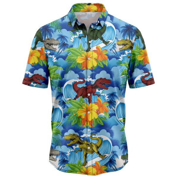 Dinosaur Blue Hawaiian Vintage Hawaiian Shirt, Summer Shirt For Men and Women Jezsport.com