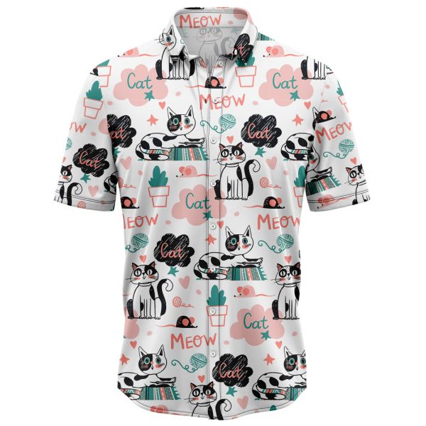 Cute Cat Hawaiian Shirt, Summer Shirt For Men and Women Jezsport.com