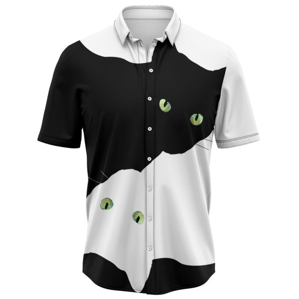 White And Black Cat Hawaiian Shirt, Summer Shirt For Men and Women Jezsport.com