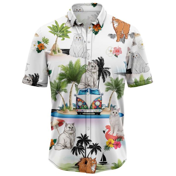 Persian Cat Vacation Hawaiian Shirt, Summer Shirt For Men and Women Jezsport.com