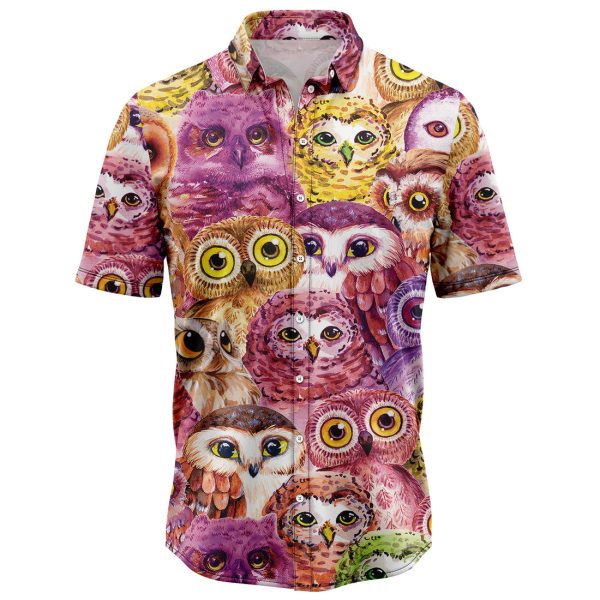 Owl Color Hawaiian Shirt, Summer Shirt For Men and Women Jezsport.com