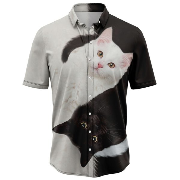 Amazing Black And White Cat Hawaiian Shirt, Summer Shirt For Men and Women Jezsport.com