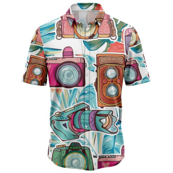 Photograph Blue Floral Hawaiian Shirt, Summer Shirt For Men and Women Jezsport.com