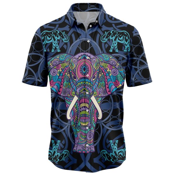 Elephant Blue Mandala Hawaiian Shirt, Summer Shirt For Men and Women Jezsport.com