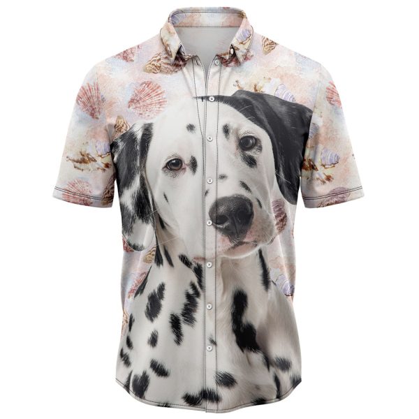 Seashells and Cute Dalmatian Hawaiian Shirt, Summer Shirt For Men and Women Jezsport.com