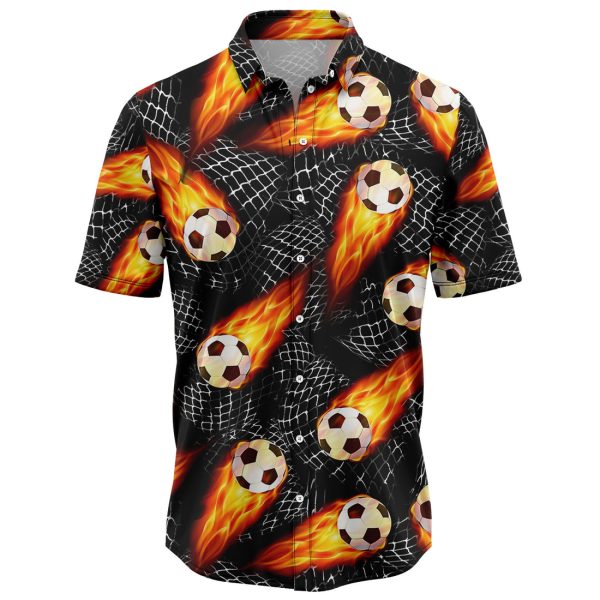 Soccer Fire Hawaiian Shirt, Summer Shirt For Men and Women Jezsport.com