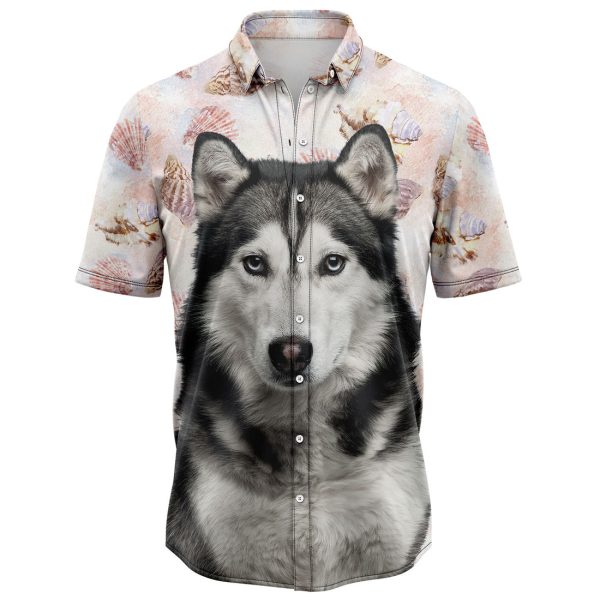 Seashells and Cute Siberian Husky Hawaiian Shirt, Summer Shirt For Men and Women Jezsport.com