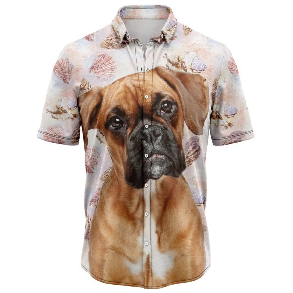 Seashells and Cute Boxer Hawaiian Shirt, Summer Shirt For Men and Women Jezsport.com