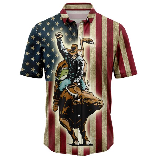 Rodeo American Flag Hawaiian Shirt, Summer Shirt For Men and Women Jezsport.com