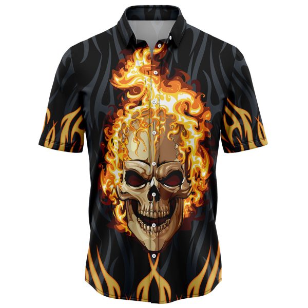 Skull Fire Hawaiian Shirt, Summer Shirt For Men and Women Jezsport.com