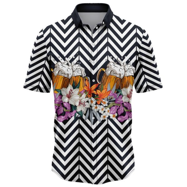 Beer Flower Zigzag Hawaiian Shirt, Summer Shirt For Men and Women Jezsport.com