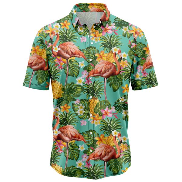 Tropical Pineapple Flamingo Hawaii Shirt Summer Shirt For Men and Women Jezsport.com