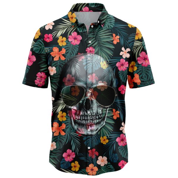 Skull Tropical Hawaii Shirt Summer Shirt For Men and Women Jezsport.com