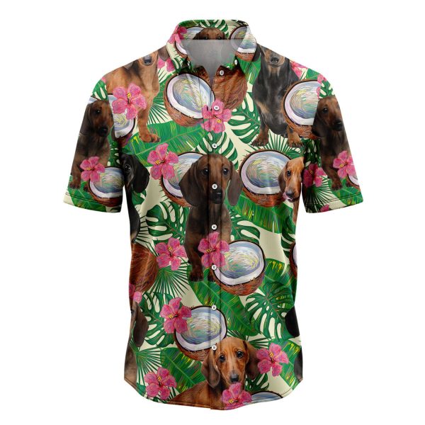 Dachshund Tropical Coconut Hawaiian Shirt, Summer Shirt For Men and Women Jezsport.com