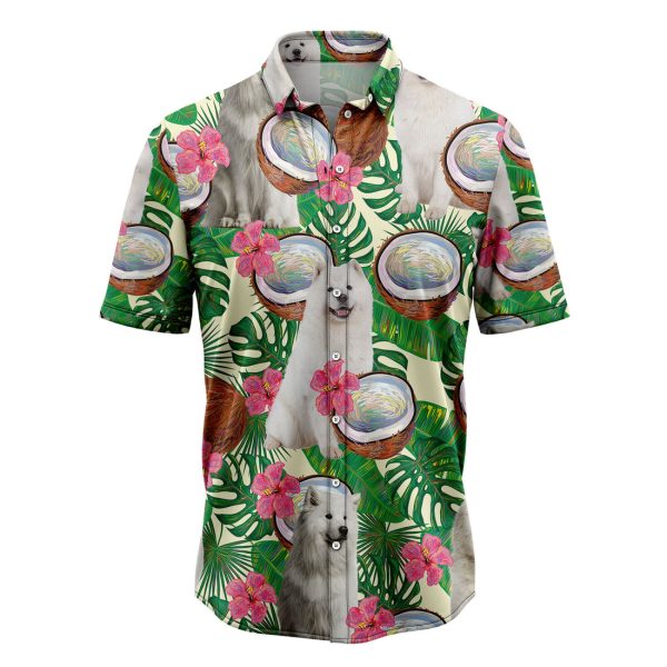 Samoyed Tropical Coconut Hawaiian Shirt, Summer Shirt For Men and Women Jezsport.com