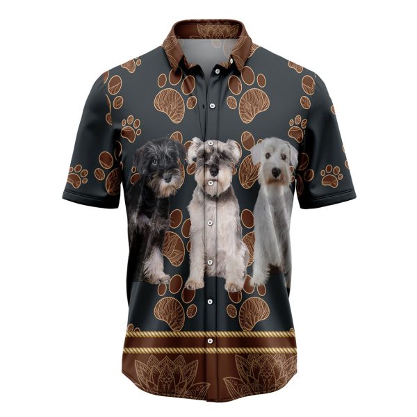 Miniature Schnauzer Flower Paw Hawaiian Shirt, Summer Shirt For Men and Women Jezsport.com