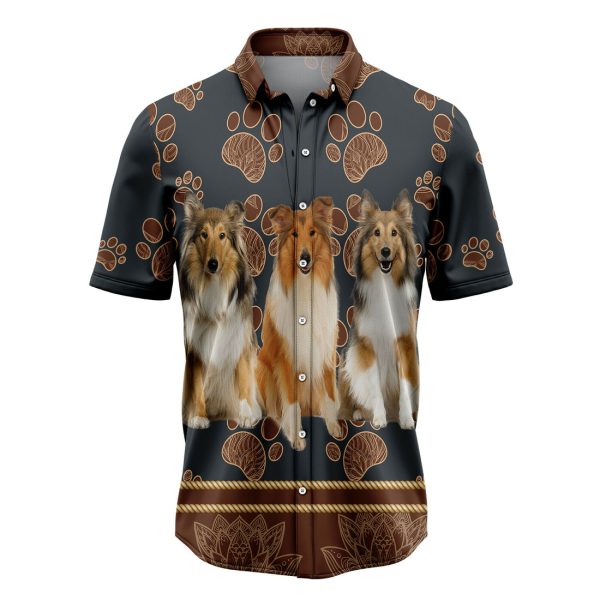 Collie Flower Paw Hawaiian Shirt, Summer Shirt For Men and Women Jezsport.com