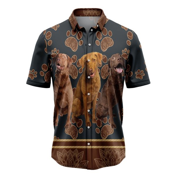 Chesapeake Bay Retriever Flower Paw Hawaiian Shirt, Summer Shirt For Men and Women Jezsport.com