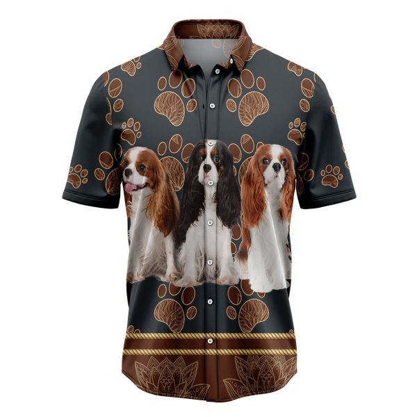 Cavalier King Charles Spaniel Flower Paw Hawaiian Shirt, Summer Shirt For Men and Women Jezsport.com