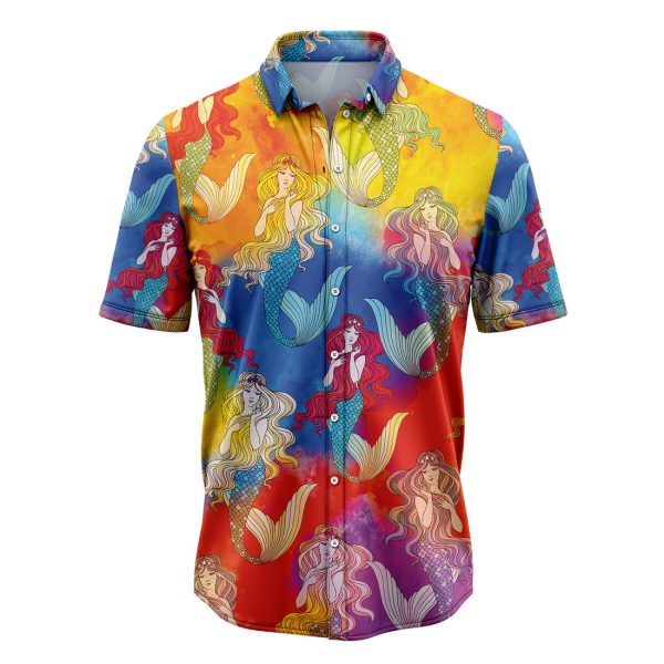 Mermaid Colorful Hawaiian Shirt, Summer Shirt For Men and Women Jezsport.com