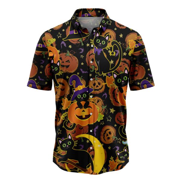 Black Cat Halloween Hawaiian Shirt, Summer Shirt For Men and Women Jezsport.com