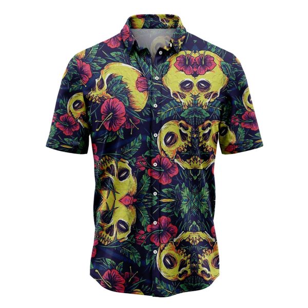 Skull Floral Hawaiian Shirt, Summer Shirt For Men and Women Jezsport.com